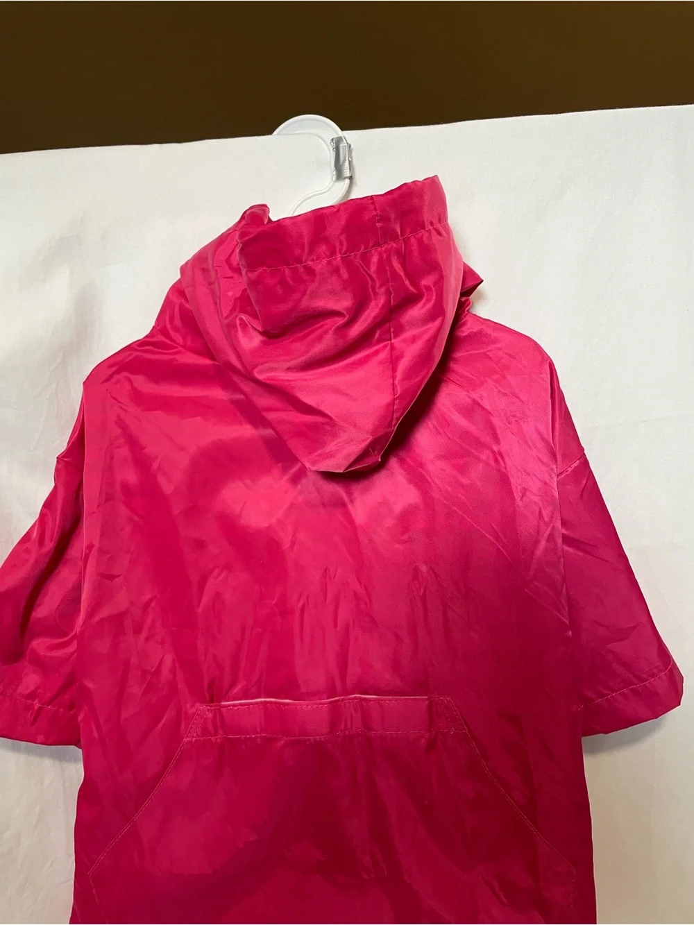 Hot Pink Hooded Dog Jacket with Striped Lining